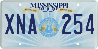 MS license plate XNA254