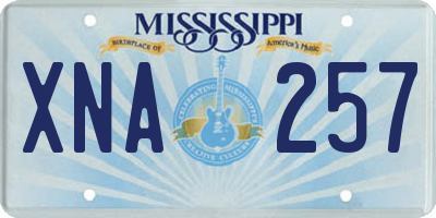 MS license plate XNA257