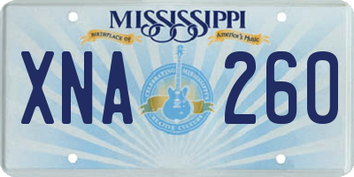 MS license plate XNA260