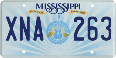 MS license plate XNA263