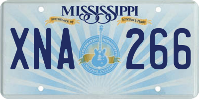 MS license plate XNA266