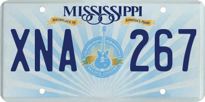 MS license plate XNA267