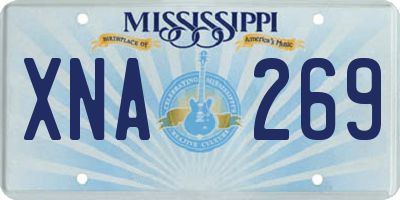 MS license plate XNA269