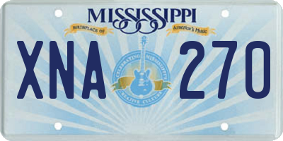 MS license plate XNA270