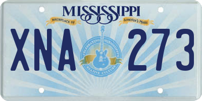 MS license plate XNA273