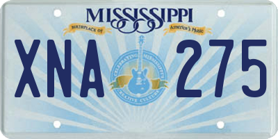MS license plate XNA275