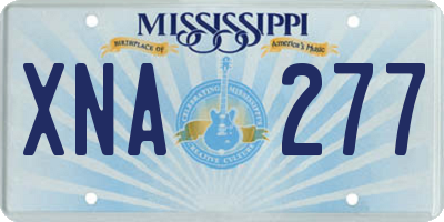 MS license plate XNA277