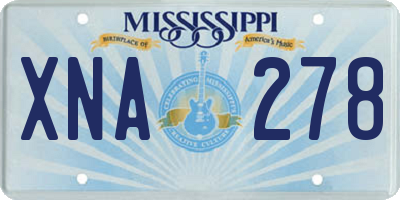 MS license plate XNA278
