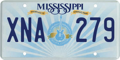 MS license plate XNA279