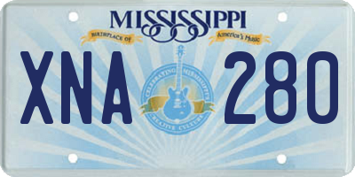 MS license plate XNA280