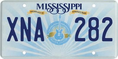 MS license plate XNA282