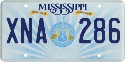 MS license plate XNA286