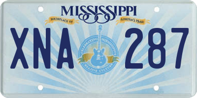 MS license plate XNA287