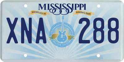 MS license plate XNA288