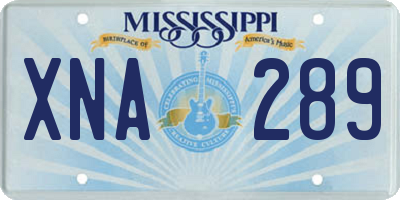MS license plate XNA289