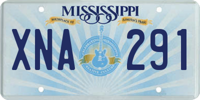 MS license plate XNA291