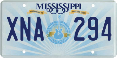 MS license plate XNA294