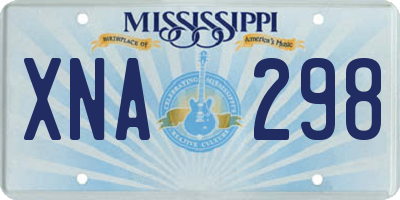 MS license plate XNA298