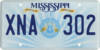 MS license plate XNA302
