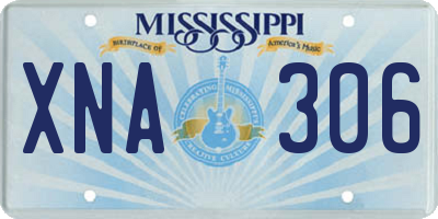 MS license plate XNA306