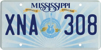 MS license plate XNA308