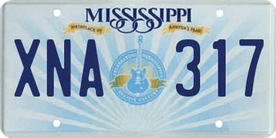 MS license plate XNA317