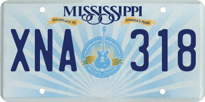 MS license plate XNA318