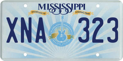 MS license plate XNA323