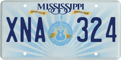 MS license plate XNA324