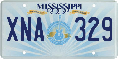 MS license plate XNA329