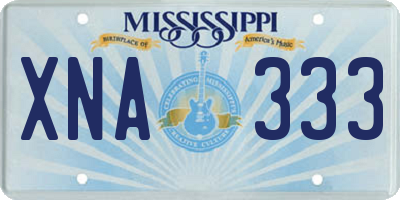 MS license plate XNA333