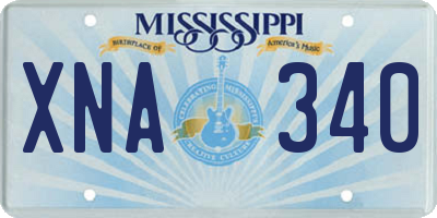 MS license plate XNA340