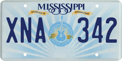 MS license plate XNA342