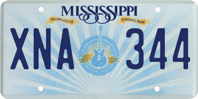 MS license plate XNA344