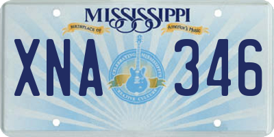 MS license plate XNA346