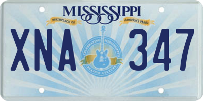 MS license plate XNA347