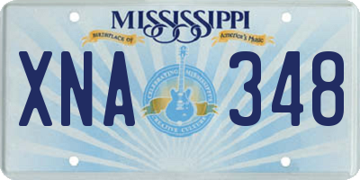 MS license plate XNA348