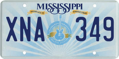 MS license plate XNA349
