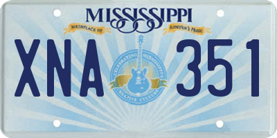 MS license plate XNA351
