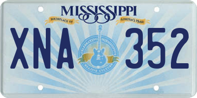 MS license plate XNA352