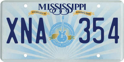 MS license plate XNA354