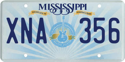 MS license plate XNA356