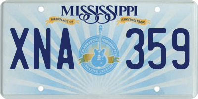 MS license plate XNA359