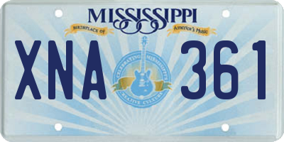 MS license plate XNA361