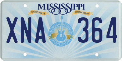 MS license plate XNA364