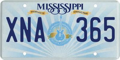 MS license plate XNA365