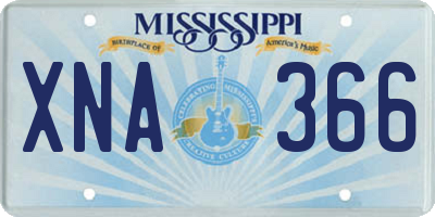 MS license plate XNA366