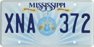 MS license plate XNA372