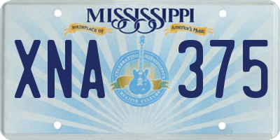 MS license plate XNA375