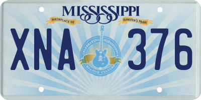 MS license plate XNA376